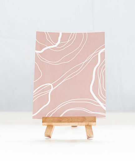 Mila A6 Print - Soft pink with white line marble drawing