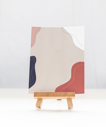 Poppy A6 Print - Beige with warm cow print shapes